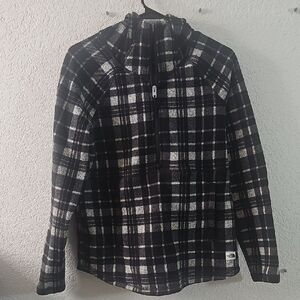 The North Face Black and White Checkered Jacket w/ Hoodie